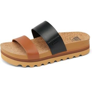 Reef Women's Black and Tan Sandals